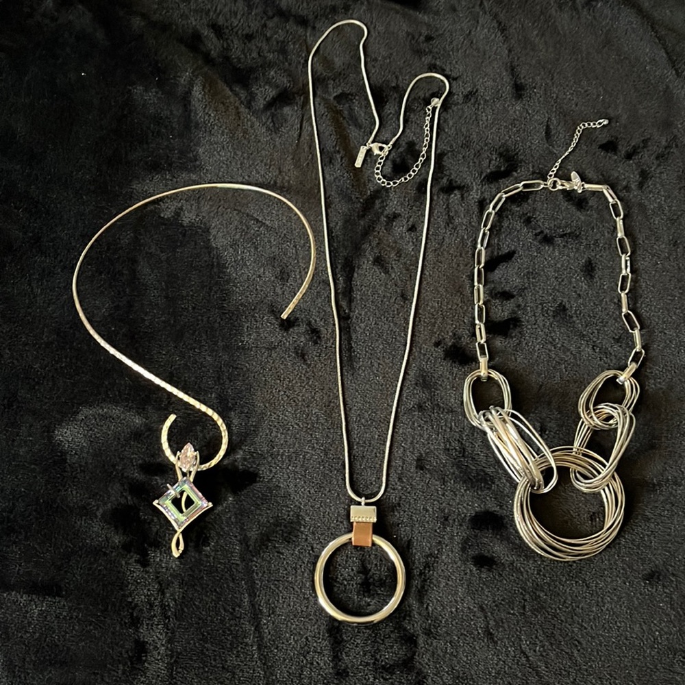 3 New Silver Neclaces🤍🤍🤍